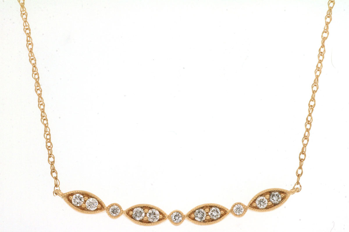 14kt Yellow Gold Diamond Necklace .16ct