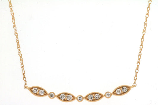 14kt Yellow Gold Diamond Necklace .16ct