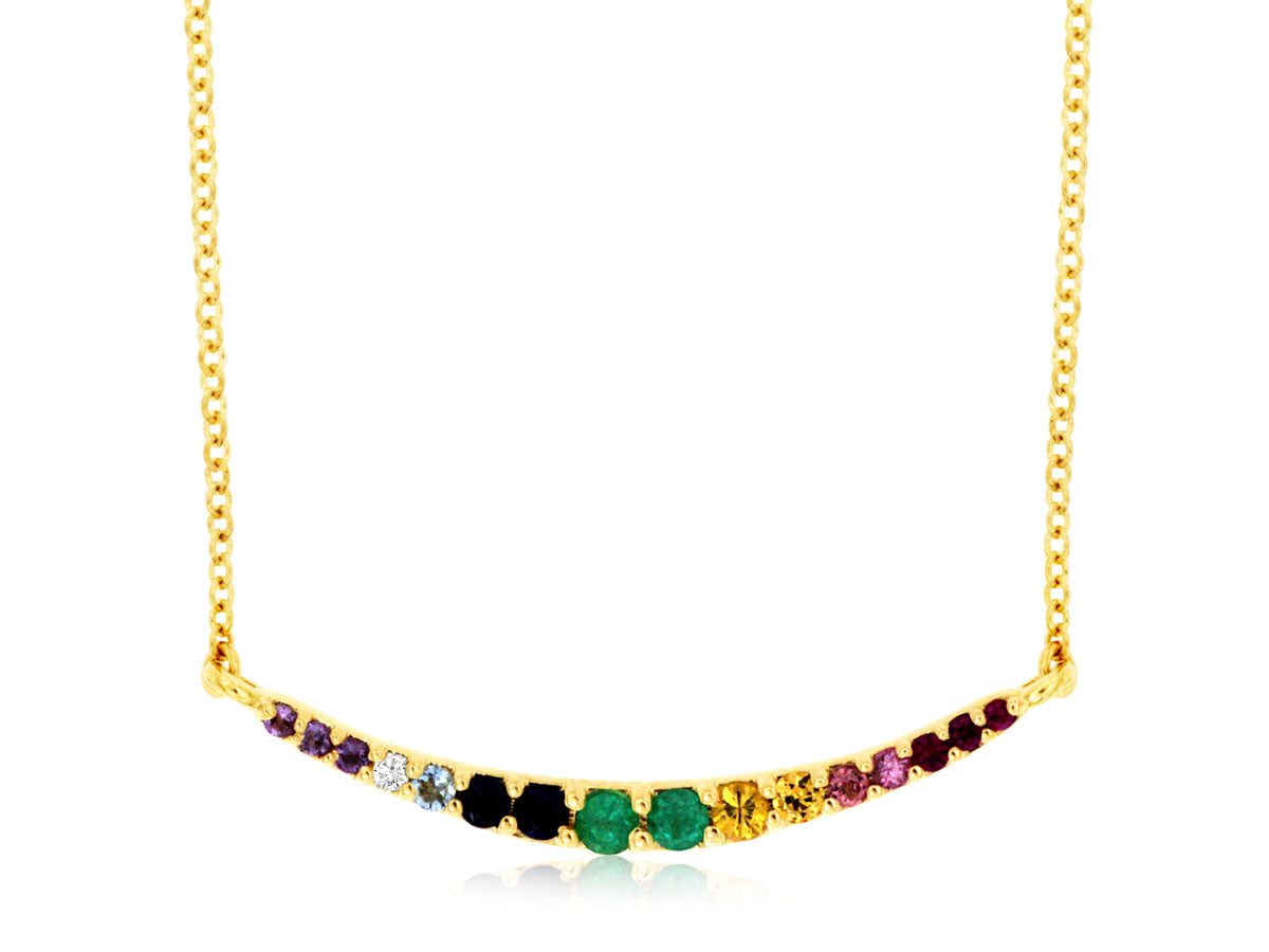 14kt Yellow Gold Mixed Gemstone Necklace