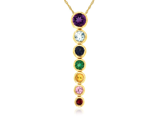 14kt Yellow Gold Mixed Gemstone Pendant