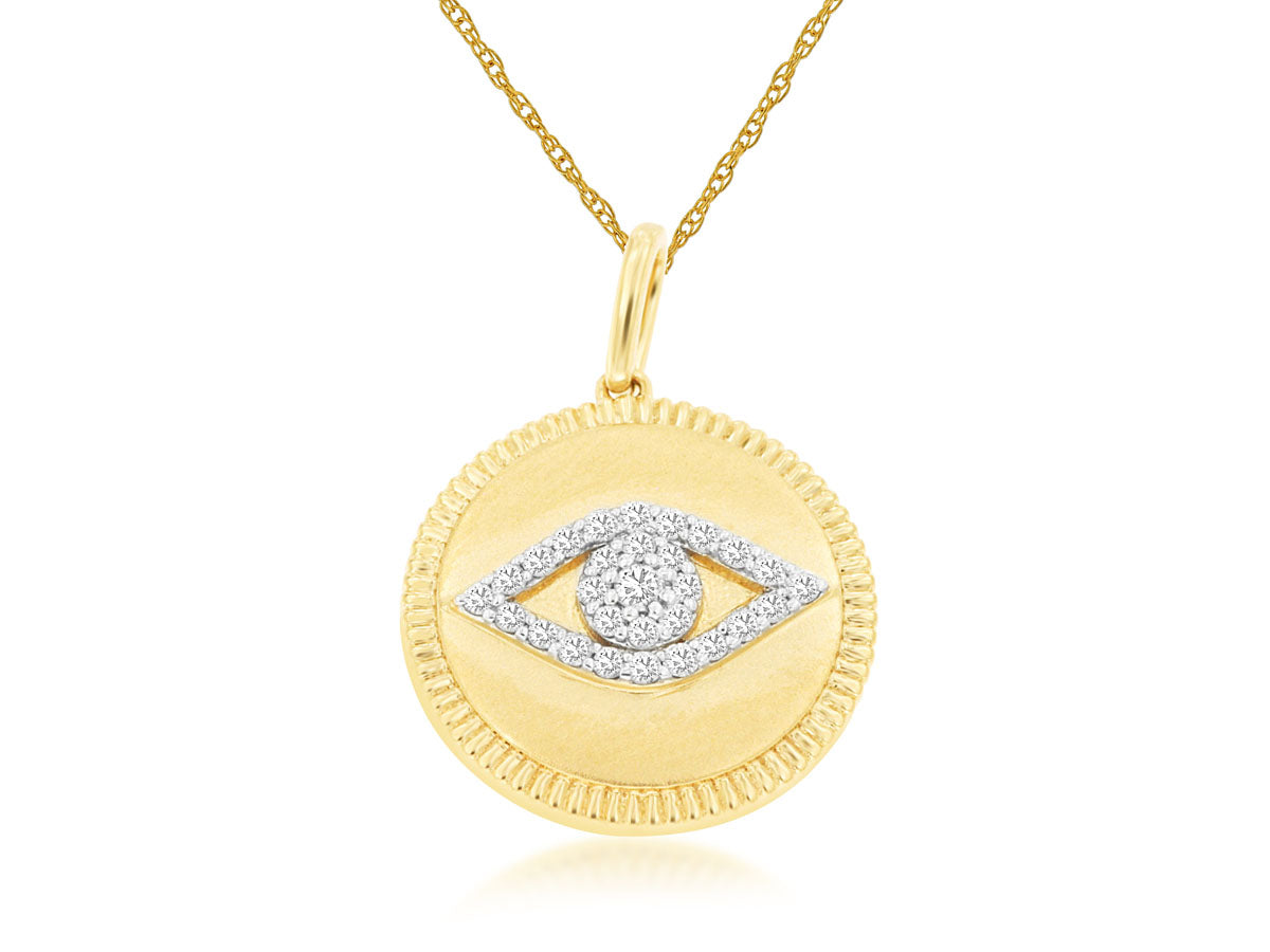 14kt Yellow Gold Diamond .14ct Eye Pendant