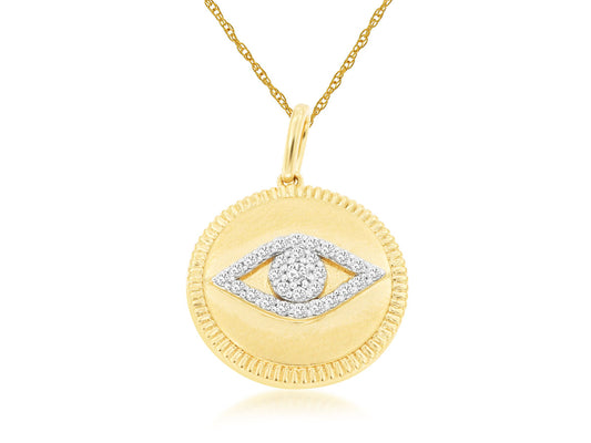 14kt Yellow Gold Diamond .14ct Eye Pendant