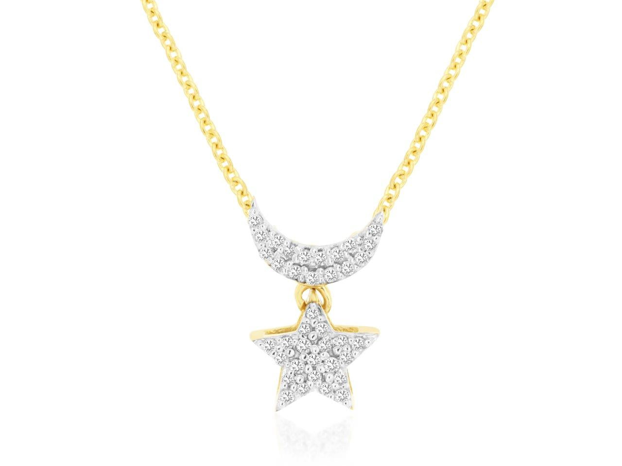 14kt Yellow Gold Diamond Star Pendant .12ct