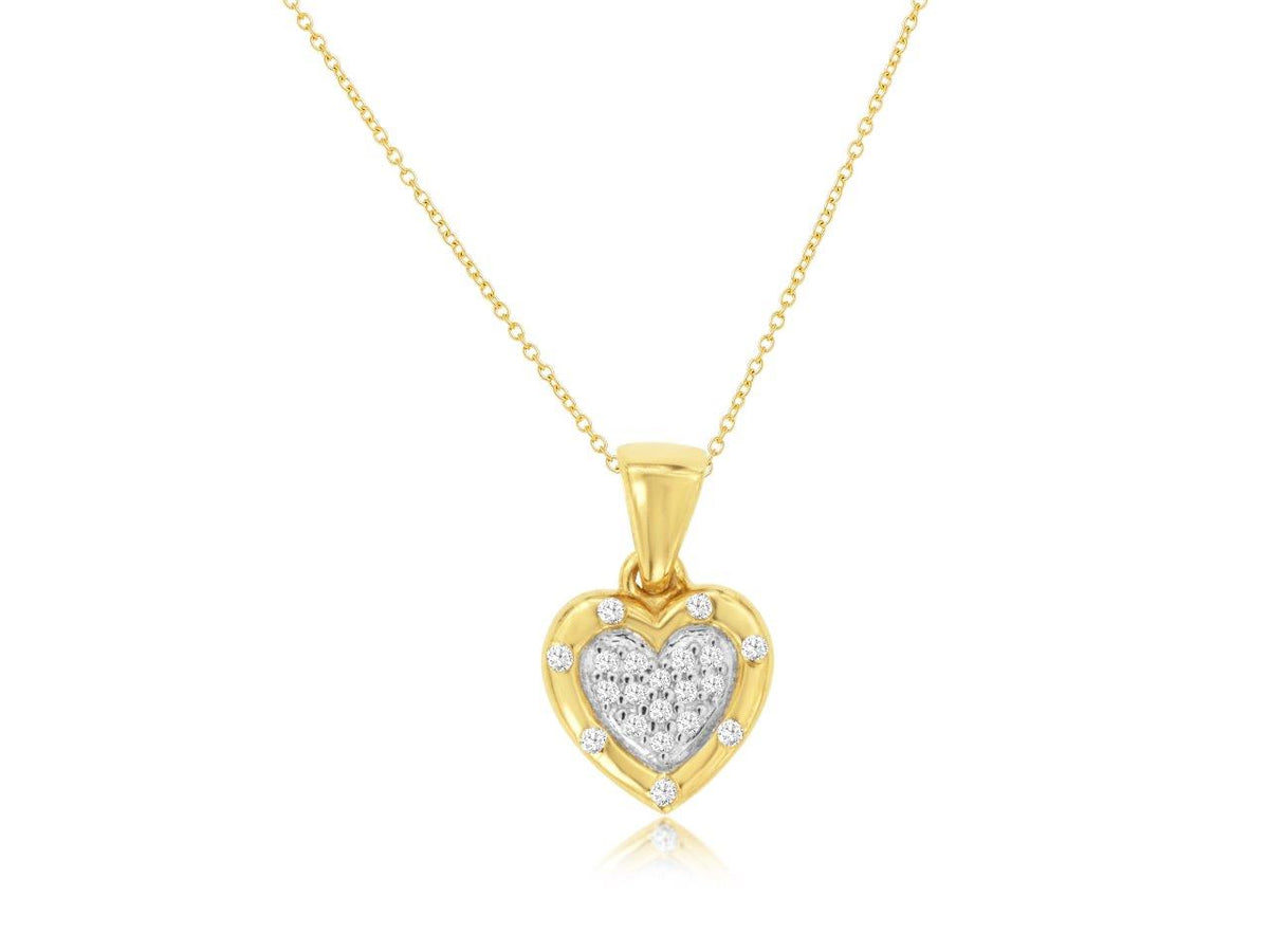 14K/Y GOLD HEART DIAMOND PENDANT 0.07CT