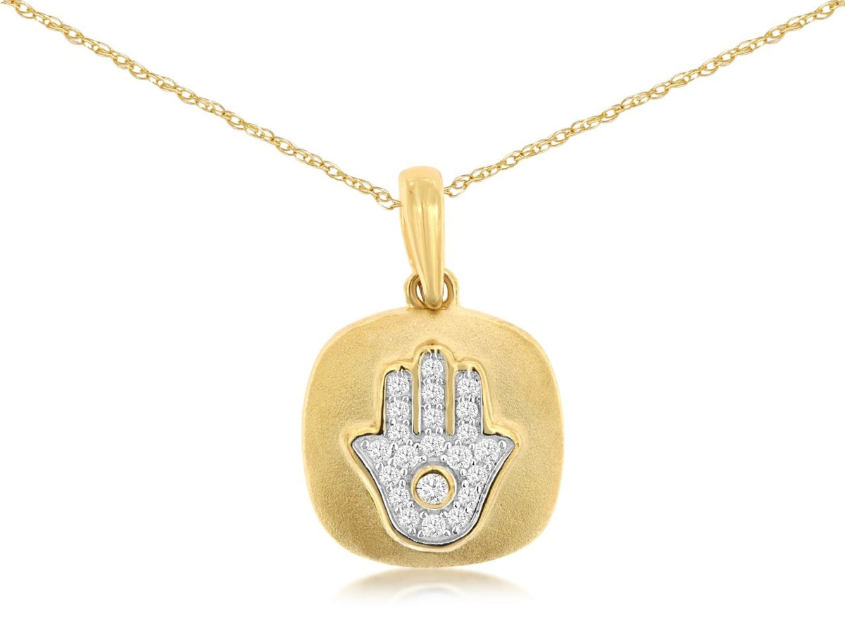 14K/Y GOLD DIA PEND 0.10CT