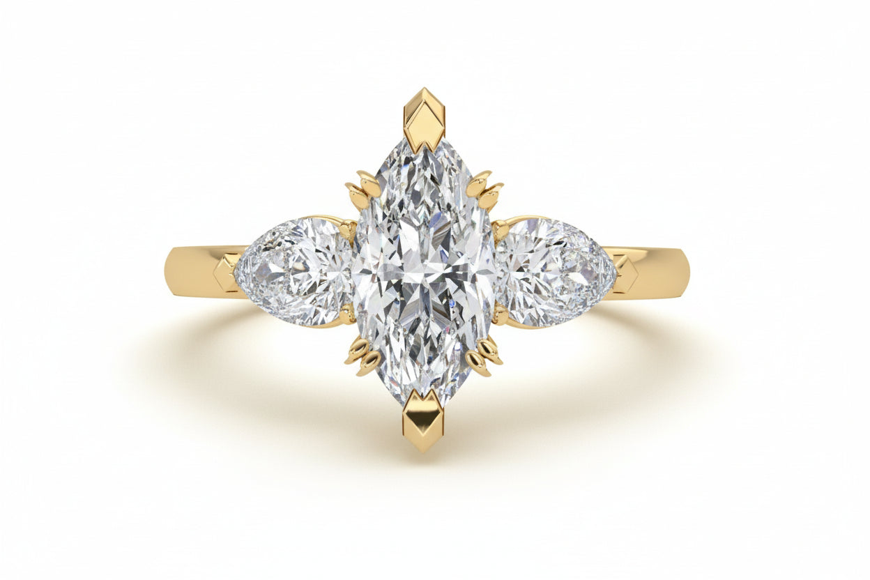 LAB GROWN DIAMOND MARQUISE  1.05CT E-VVS2 PEAR SHAPE SETTING