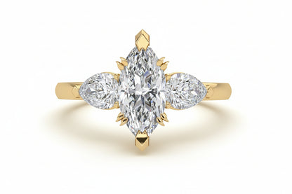 LAB GROWN DIAMOND MARQUISE  1.05CT E-VVS2 PEAR SHAPE SETTING