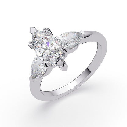 LAB GROWN DIAMOND MARQUISE  1.05CT E-VVS2 PEAR SHAPE SETTING
