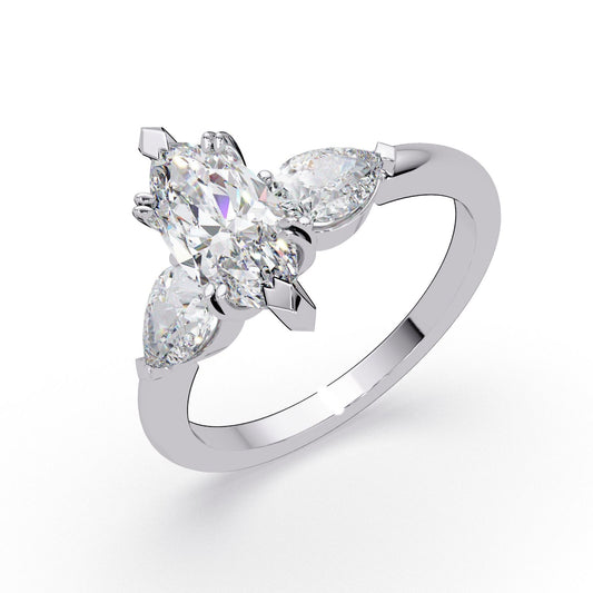LAB GROWN DIAMOND MARQUISE  1.05CT E-VVS2 PEAR SHAPE SETTING