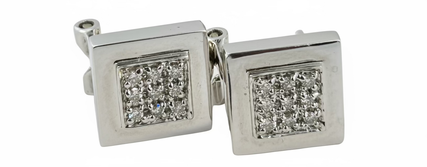 14k white gold earrings with .25 ct cluster diamonds