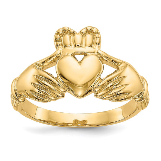14k Yellow Gold Men's Claddagh Ring