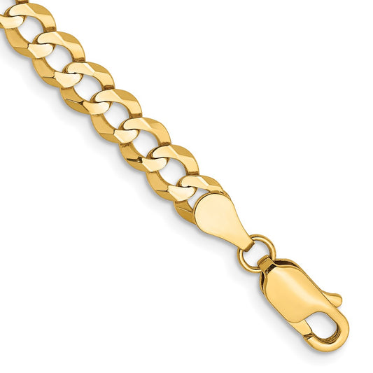 14k 4.7mm Lightweight Flat Cuban Bracelet