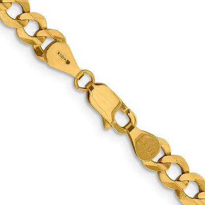 14K 26 inch 5.9mm Lightweight Flat Cuban with Lobster Clasp Chain