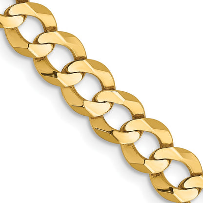 14K 26 inch 5.9mm Lightweight Flat Cuban with Lobster Clasp Chain