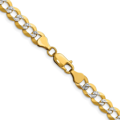 14k 7.2mm Lightweight Pave Flat Cuban Chain