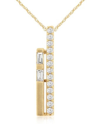 14k Yellow Gold Diamond Pendant .20 ctw