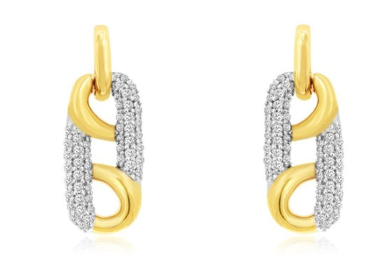 14K Yellow Gold and Diamond Earrings .25ctw