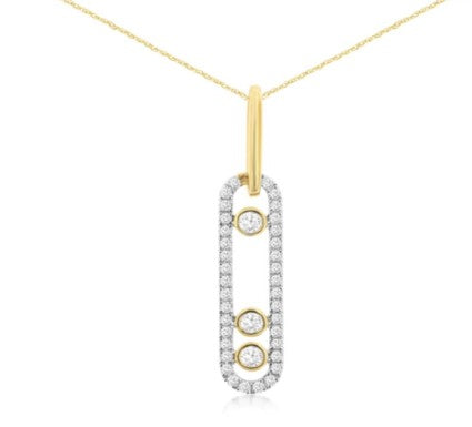 14k Yellow Gold and Diamond Pendant .37 ctw