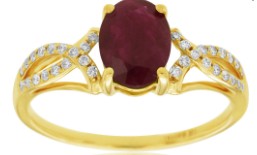 14K/Y GOLD DIAMOND 0.14CT RUBY 1.22CT RING RYM