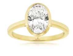 14K/YELLOW GOLD LAB GROWN DIA OVAL SOLITAIRE ENGAGMENT RING 2CT RYM