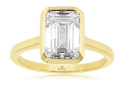 14K/Y GOLD LAB GROWN LGD ENG RING 3.00CT RYM