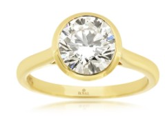 14K/Y GOLD ENG RING LAB G DIA RB 2CT RYM