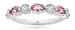 14K/WHITE GOLD DIAMOND 0.28CT PINK SAPPHIRE 0.48CT RING  RYM LR