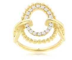 14K YELLOW GOLD DIAMOND LADIES RING 0.28 CTW