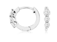 14K WHITE GOLD HUGGIE EARRIGS DIAMOND 0.50 CTW