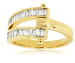 14K YELLOW GOLD DIAMOND  BAND 1.00 CTW  BAGUETTES