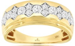 14K YELLOW GOLD MEN DIAMOND WEDDING BAND 1.00 CTW