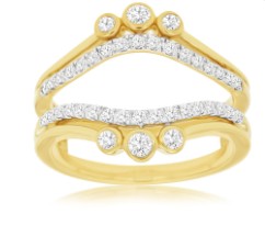14K YELLOW GOLD DIAMOND  0.80 CTW LADIES INSERT RING