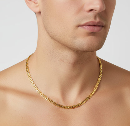 Men's Italian Silver Rhodium Gold Plated Necklace 22" 24g