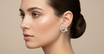 14k White and Yellow Gold Diamond Earrings .25 ctw