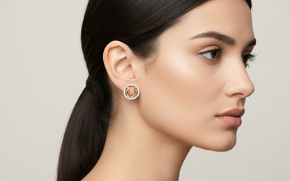 14k Yellow Gold Diamond Earrings 0.12 ctw