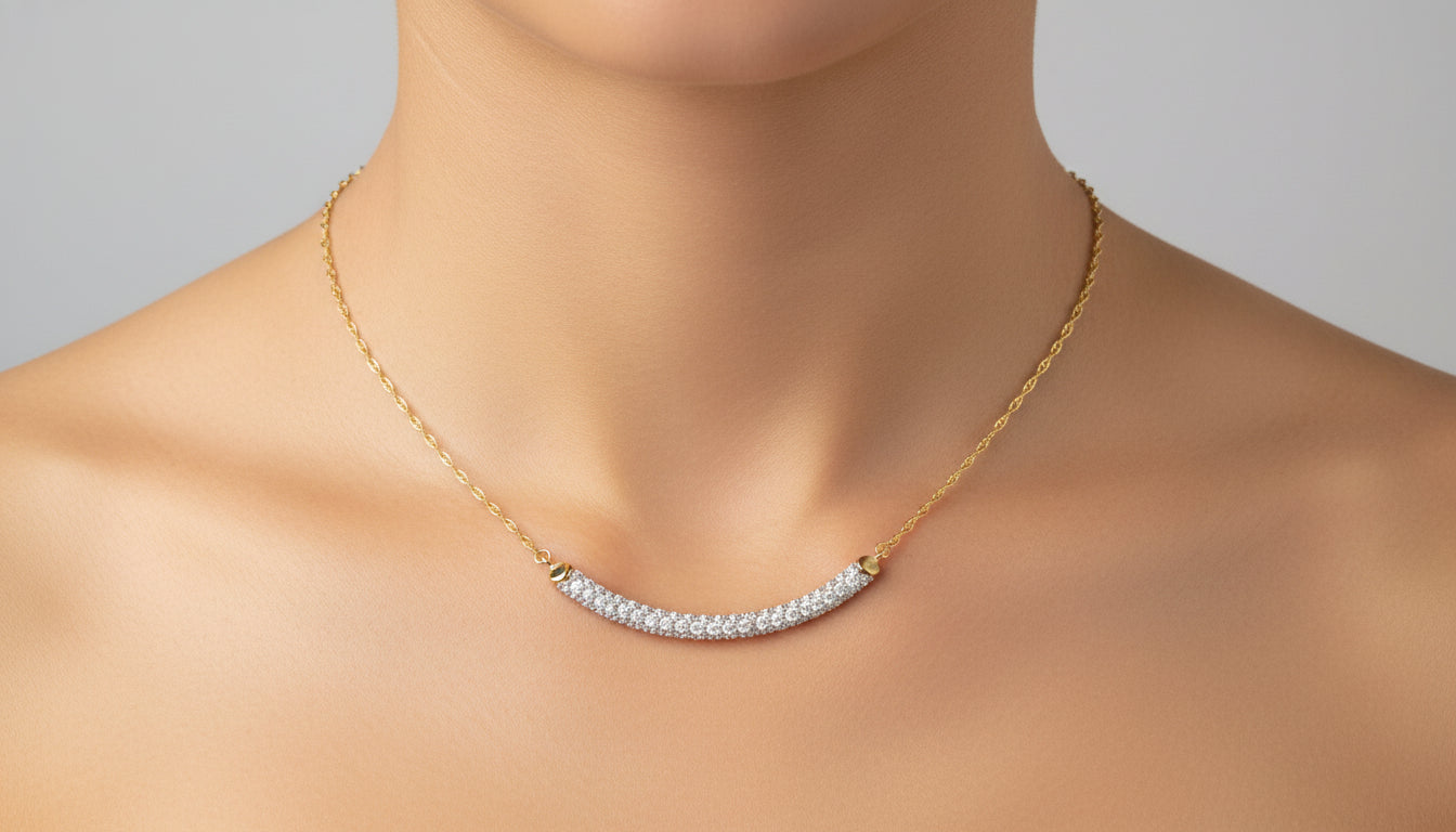 14k Yellow Gold Diamond Necklace .50 ctw
