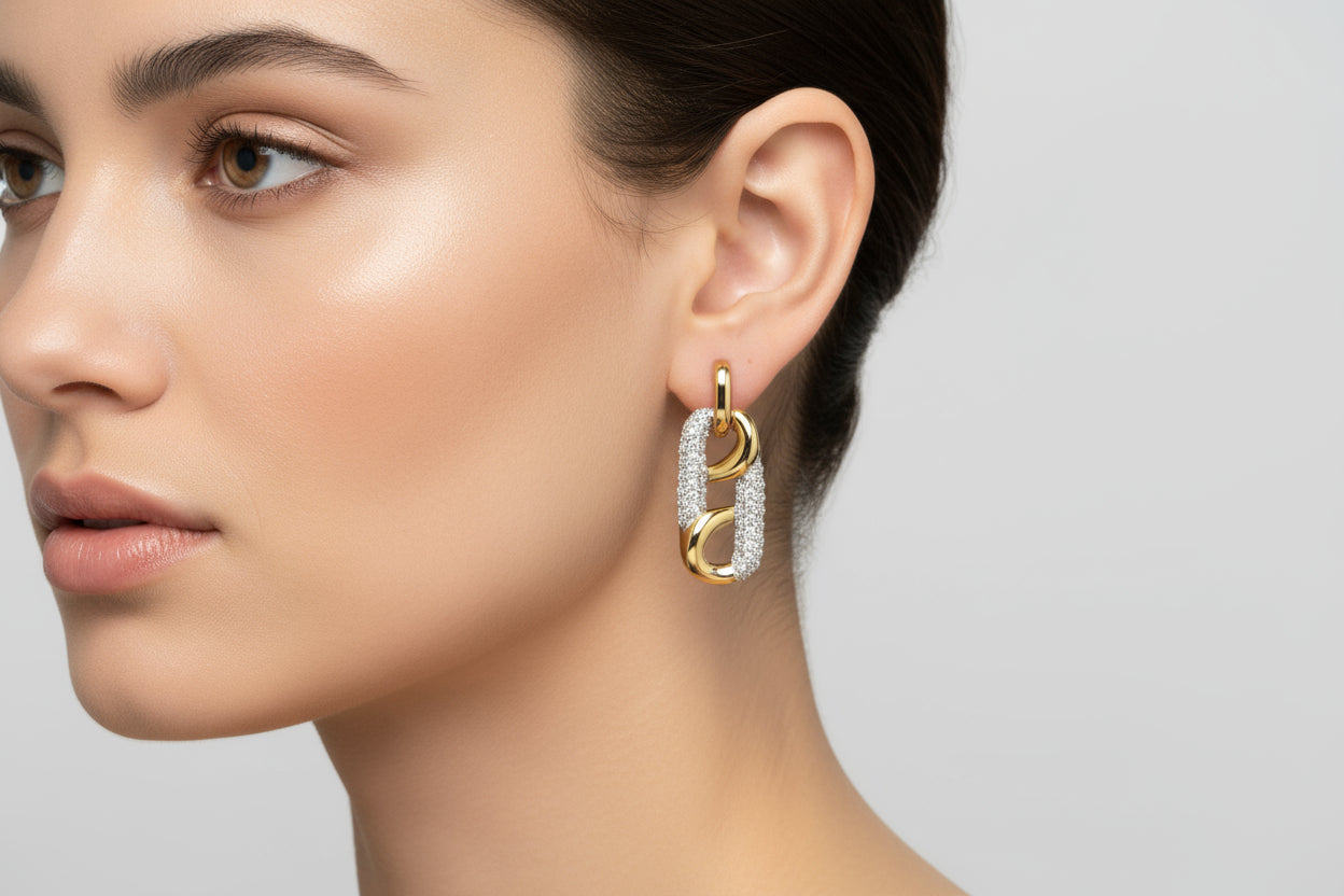 14K Yellow Gold and Diamond Earrings .25ctw