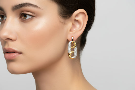 14K Yellow Gold and Diamond Earrings .25ctw