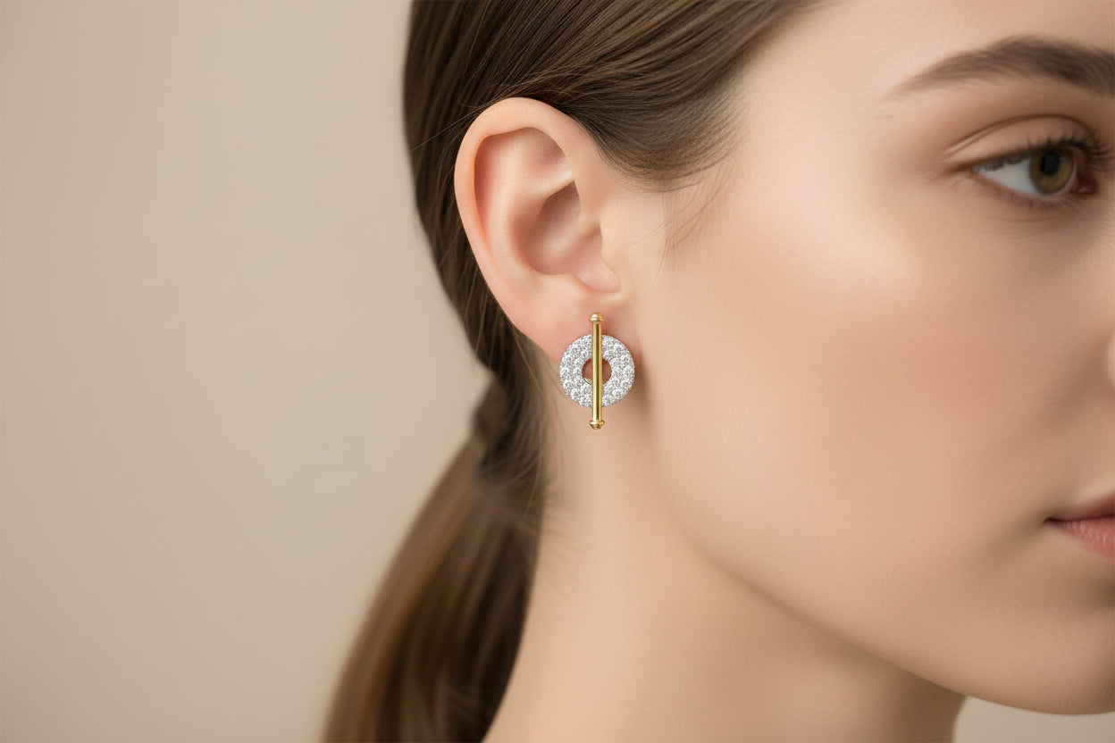 14K Yellow Gold Diamond Cluster Earrings 0.10 ctw