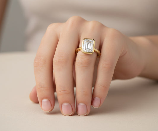 14K/Y GOLD LAB GROWN LGD ENG RING 3.00CT RYM