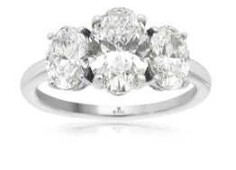 14K/W GOLD ENG RING LAB GROWN OVAL3.00CT