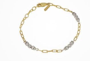 STERLING SILVER GOLD PLATED CRYSTAL NOVA BRAC DESMO ITALIAN MADE