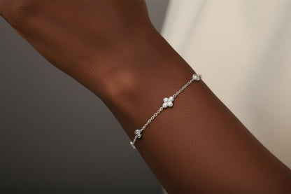 14K WHITE GOLD DIAMOND 0.14 CTW BRACELET