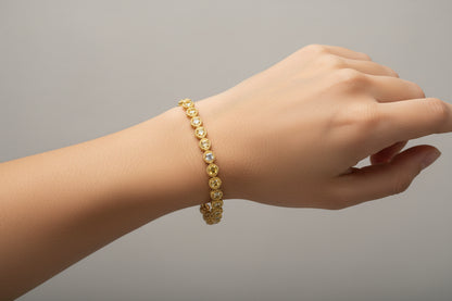 14K YELLOW GOLD DIAMOND BRACELET 0.51 CTW