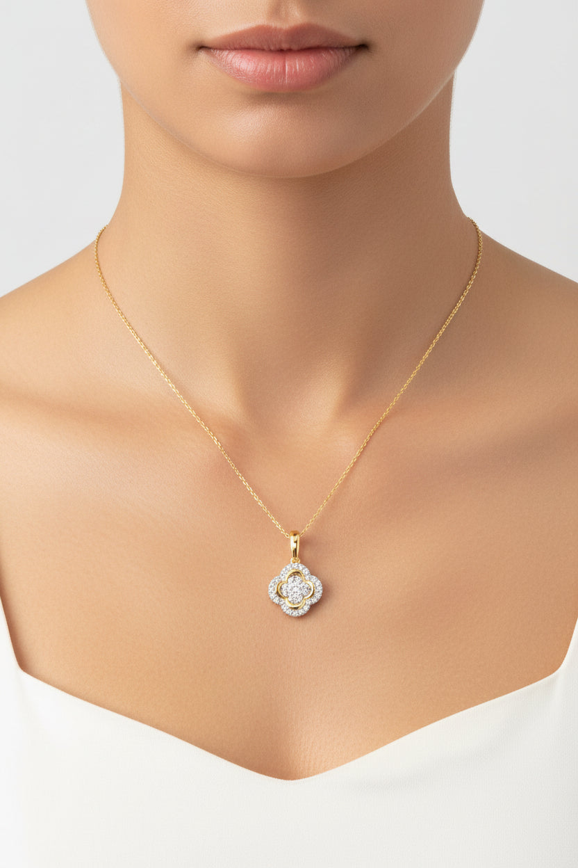 14K  YELLOW GOLD DIAMOND 0.10 CTW PENDANT