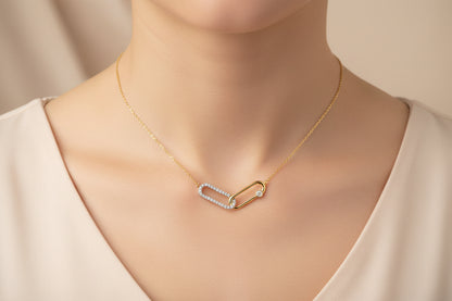 14K YELLOW GOLD DIAMOND NECKLACE 0.25 CTW