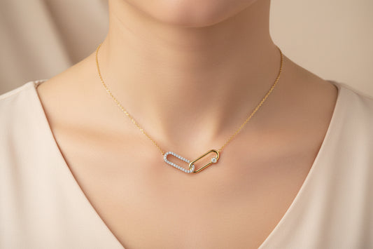 14K YELLOW GOLD DIAMOND NECKLACE 0.25 CTW