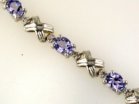 14kt White Gold Tanzanite Diamond Bracelet