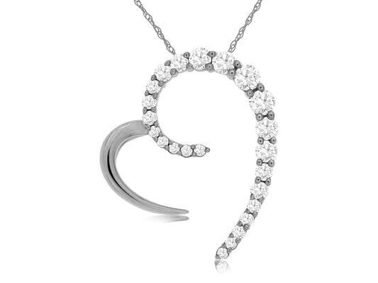 14kt White Gold Diamond Heat Pendant .43ct