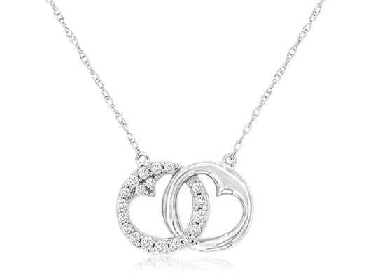 14kt White Gold Diamond Heart Necklace .16ct